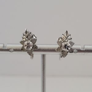 Sterling Silver Clip On Flower Earrings